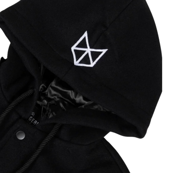 NEW  LA Rawgear Embroidered Letterman Jacket Hoodie Black - Picture 4 of 5